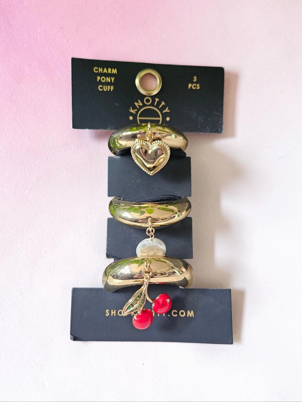 Pony Cuff Set with Charms, 3Pcs, NEW!